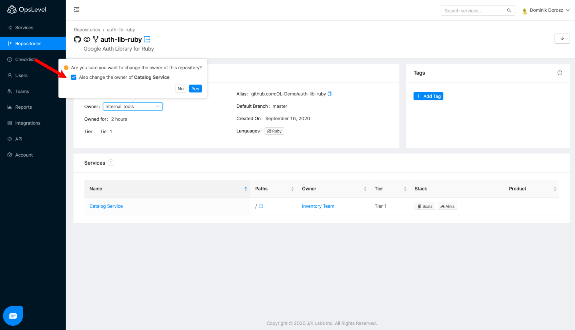 Repository Connected Service Owner Sync