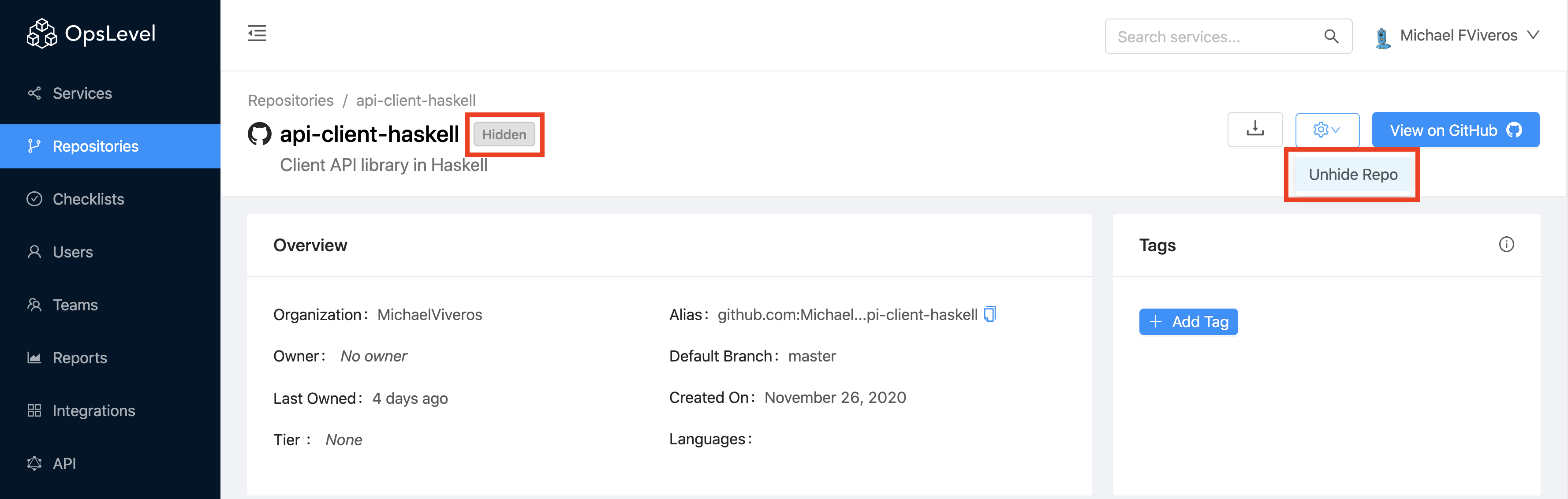 Repository Visibility Bulk Unhide